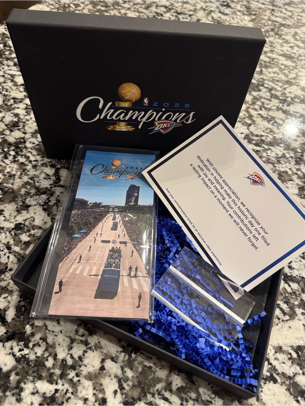 NBA Oklahoma City Champions 2025 Gift Box - Black & Blue 1780 out of 2500 made